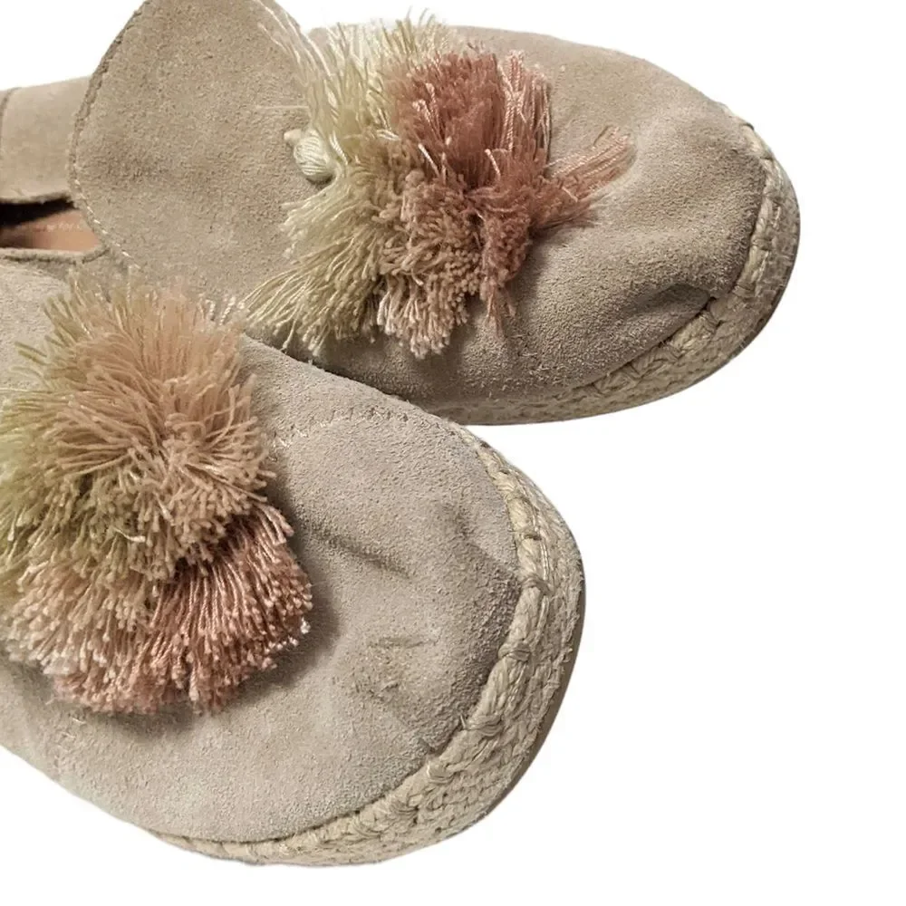 TOMS Alpargata Rope Tan Tassel Suede Espradrilles 8